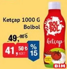 BOLBOL KETÇAP 1000 G fiyat ve kampanya bilgisi